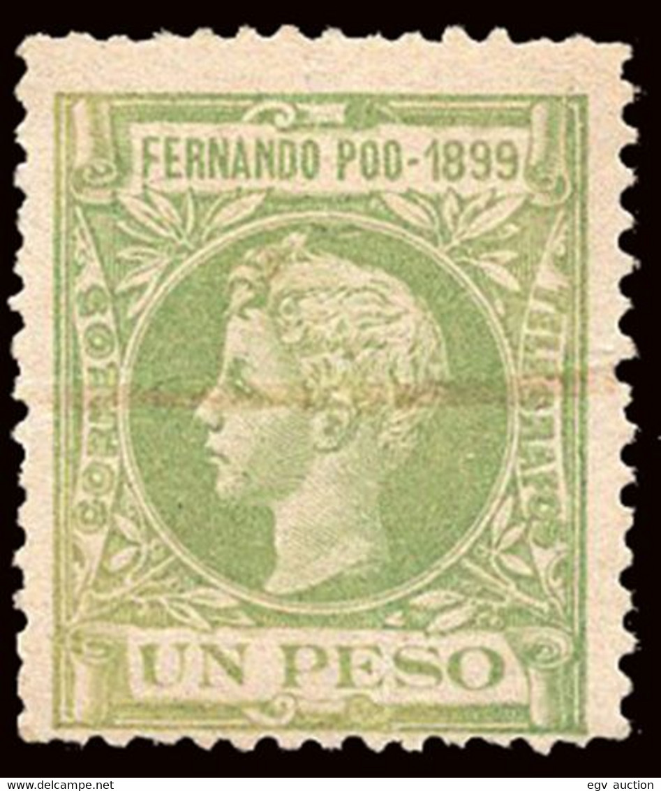 Fernando Poo - Edi * 68M - 1899 - 1 Peso Verde Claro - Muestra - Raya A Pluma - Fernando Po