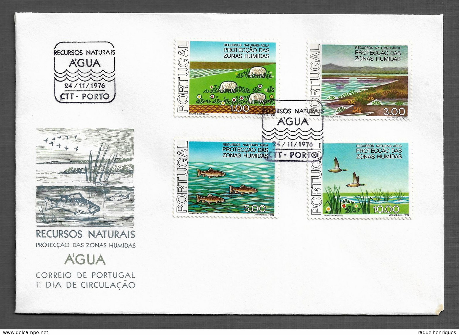 PORTUGAL FDC - 1976 Environmental Protection - CARIMBO PORTO (FDC#254) - FDC