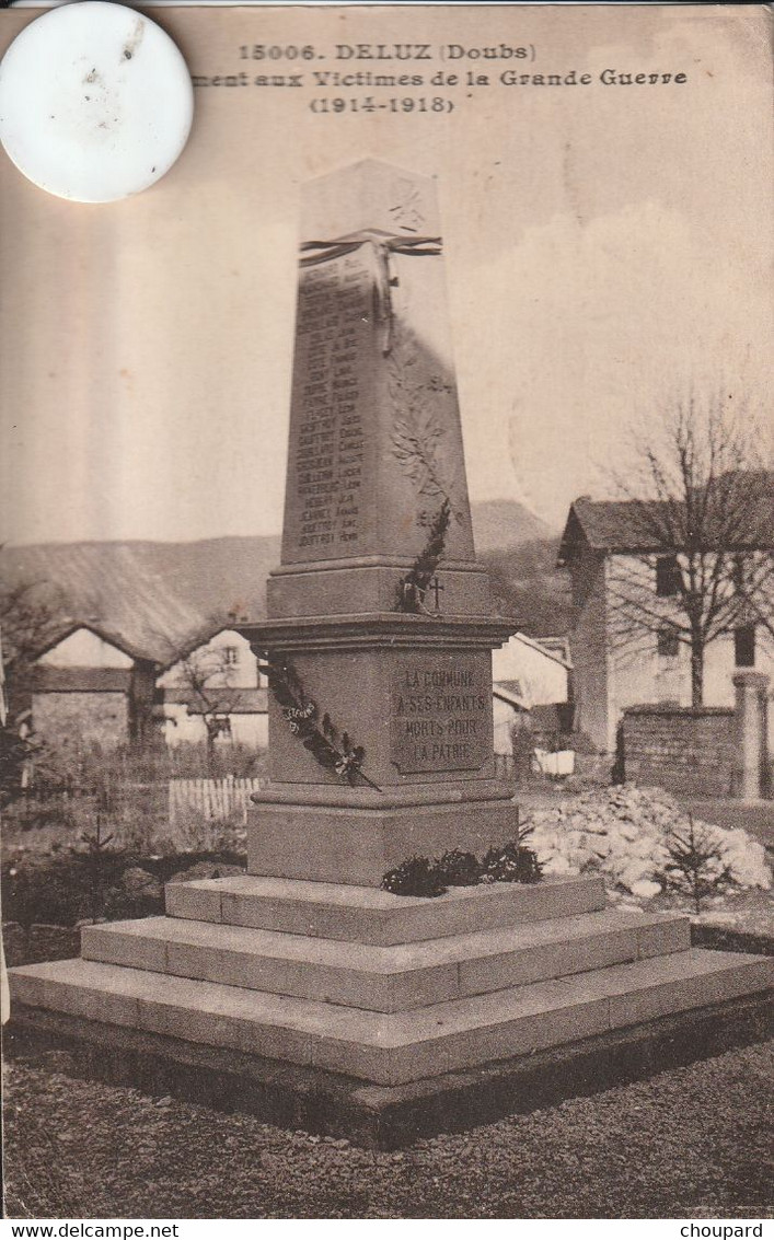 25 - Carte  Postale Ancienne De  DELUZ   Le Monument Aux Morts - Sonstige & Ohne Zuordnung