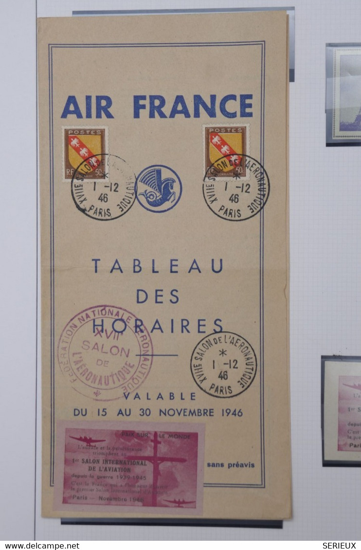 C1 FRANCE  BELLE CARTE LETTRE  AIR FRANCE 1946 1ER SALON  INTERN. PARIS   +AEROPHILATELIE +NEUF C - 1960-.... Brieven & Documenten