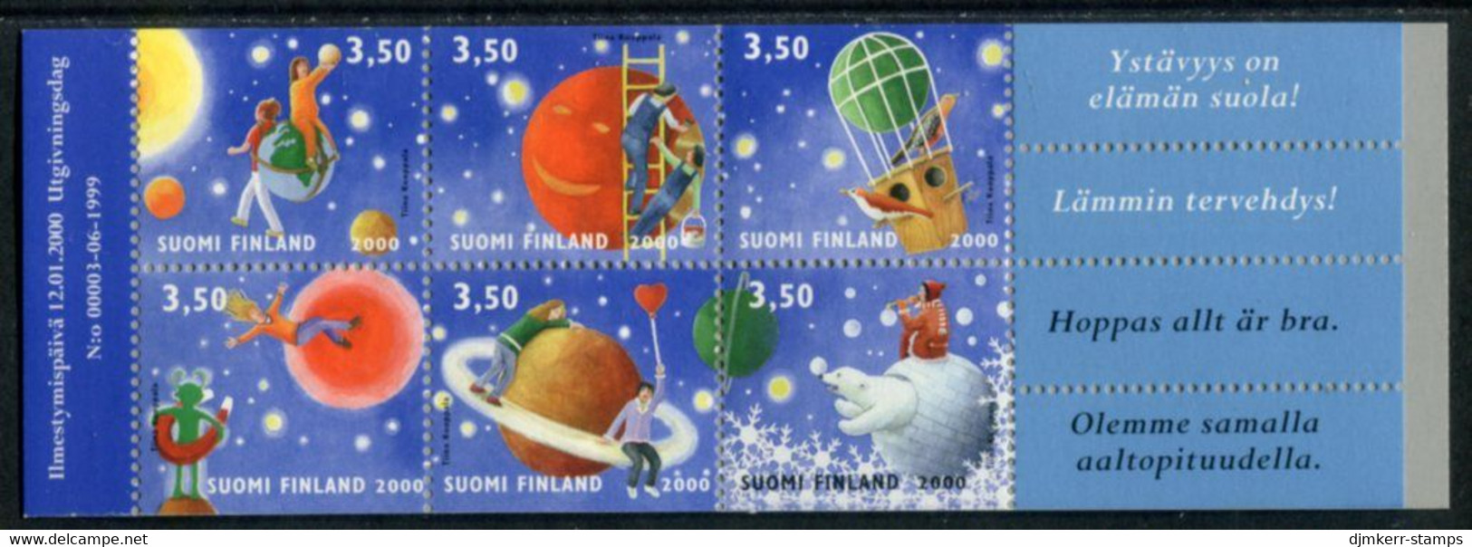 FINLAND 2000 Valentine's Day Greeting Stamps Booklet MNH / **  Michel  1511-16 - Unused Stamps