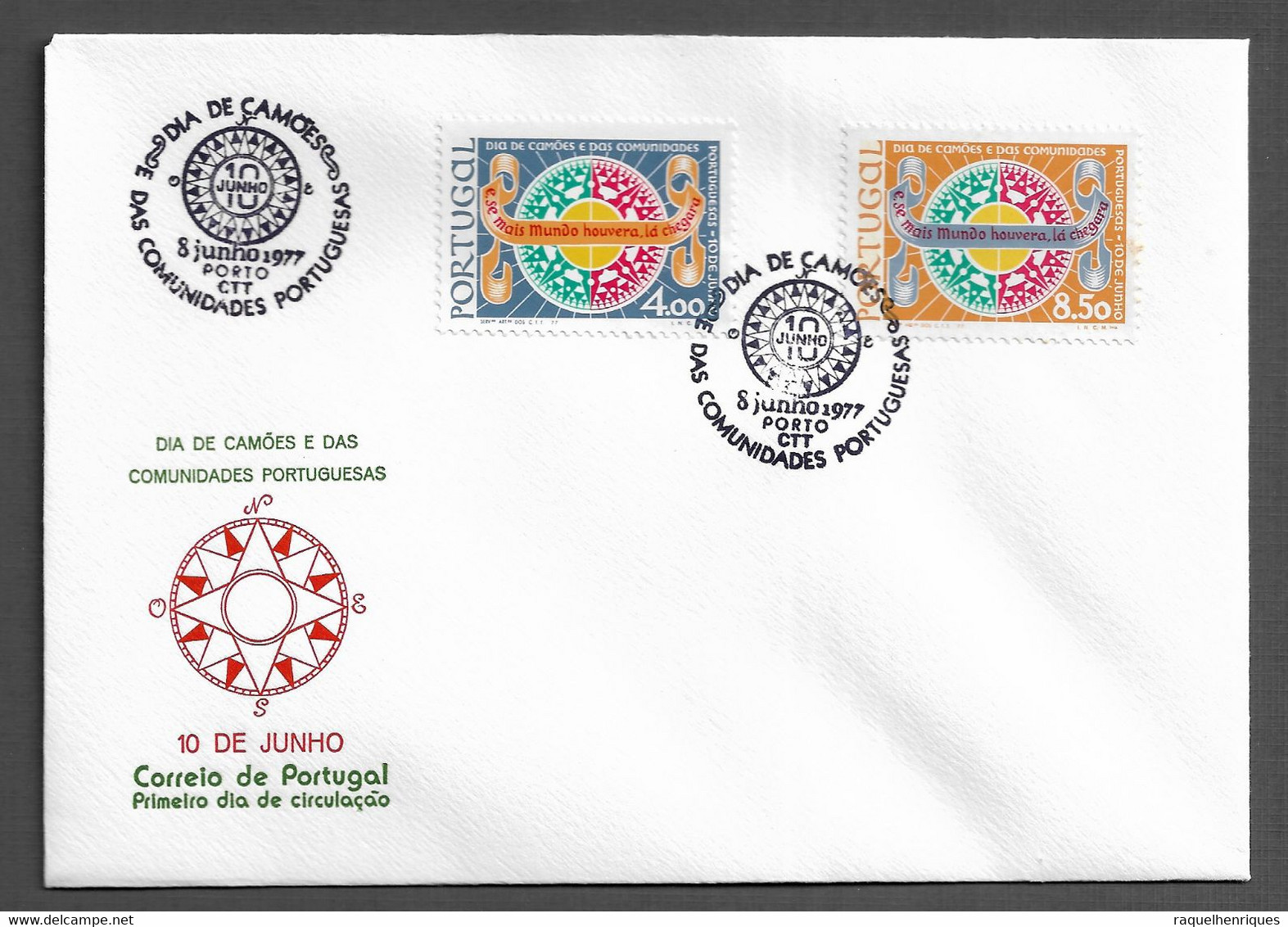 PORTUGAL FDC - 1977 The Day Of The Portuguese Community - CARIMBO PORTO (FDC#264) - FDC