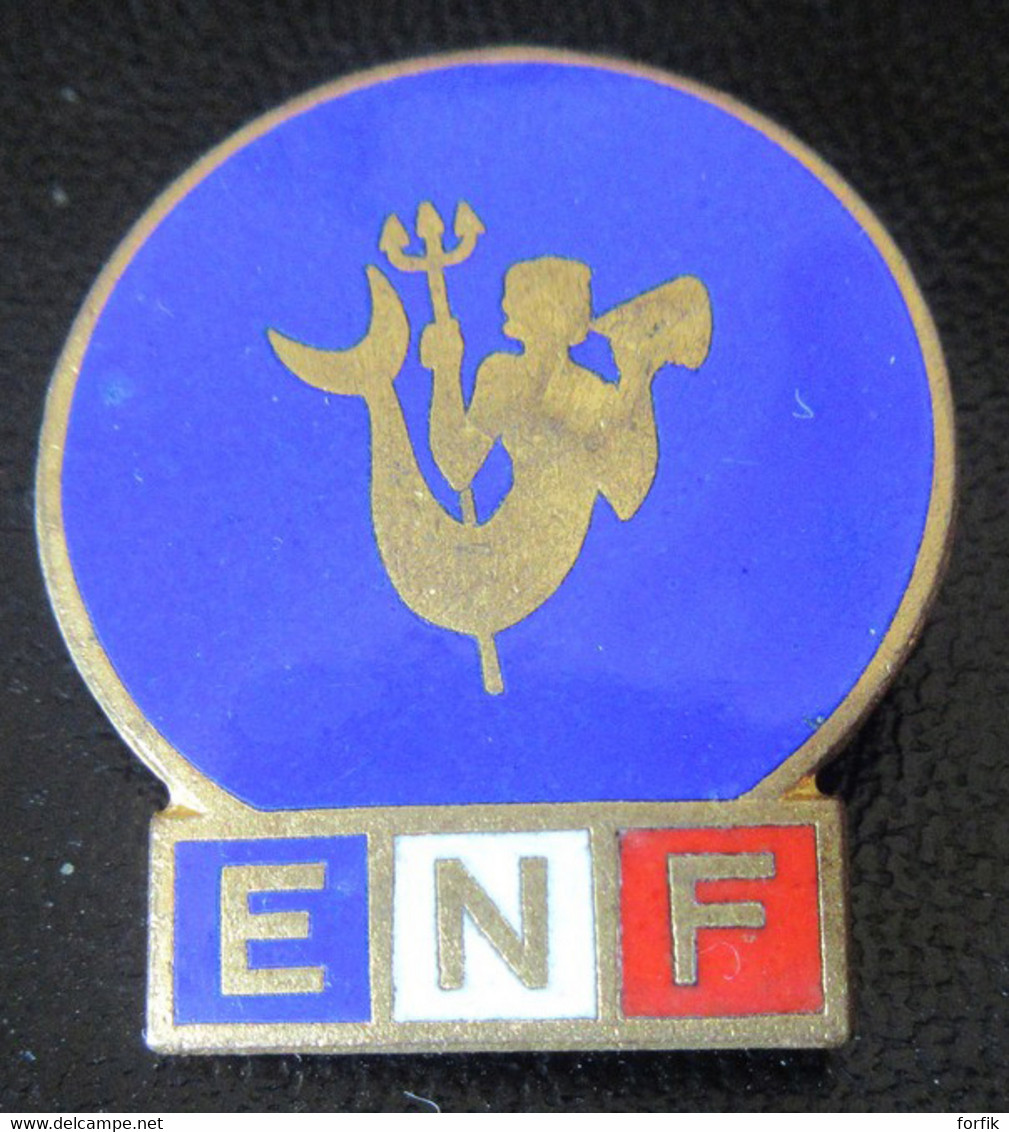 France - Insigne ENF (Ecole De Natation Française - Métal Doré Et émail - Swimming