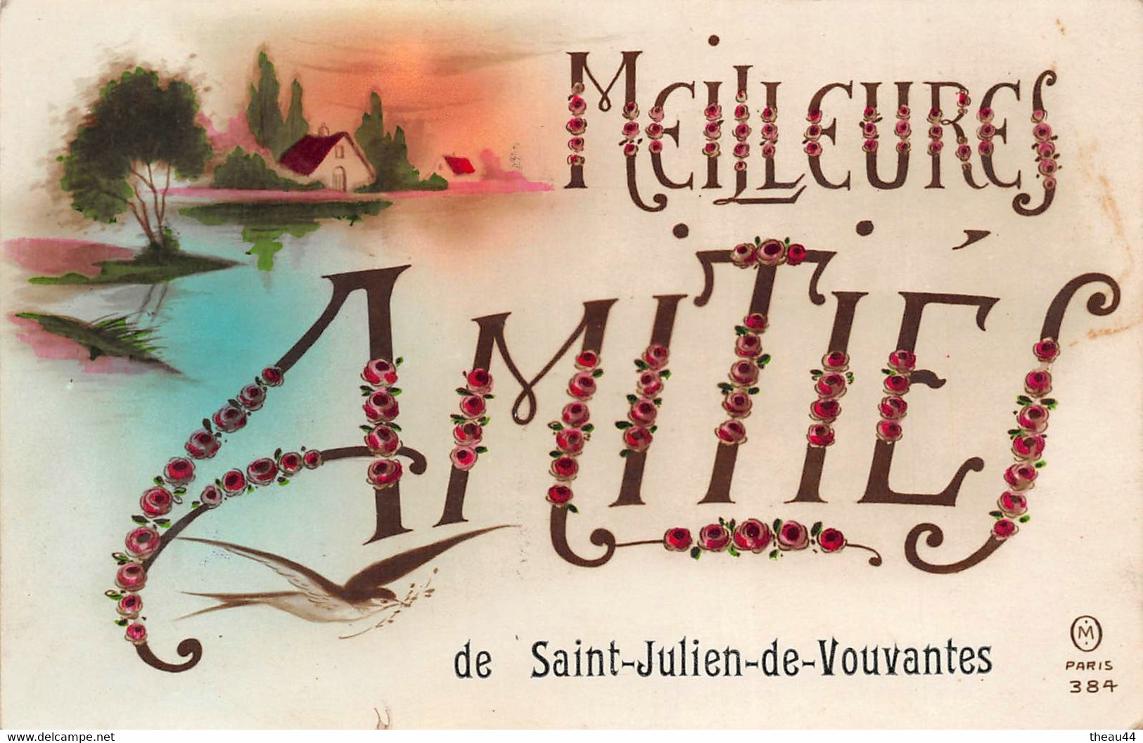 ¤¤  -  SAINT-JULIEN-de-VOUVANTES  -  Carte Fantaisie   -  Meilleurs Amitiés De  ......      -  ¤¤ - Saint Julien De Vouvantes