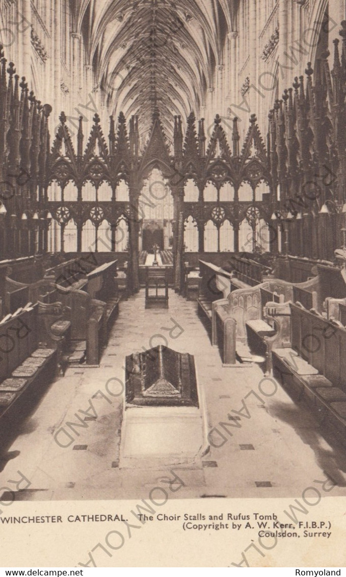 CARTOLINA  WINCHESTER CATHEDRAL,HAMPSHIRE,INGHITERRA,REGNO UNITO,THE CHOIR STALLS AND RUFUS TOMB,NON VIAGGIATA - Winchester