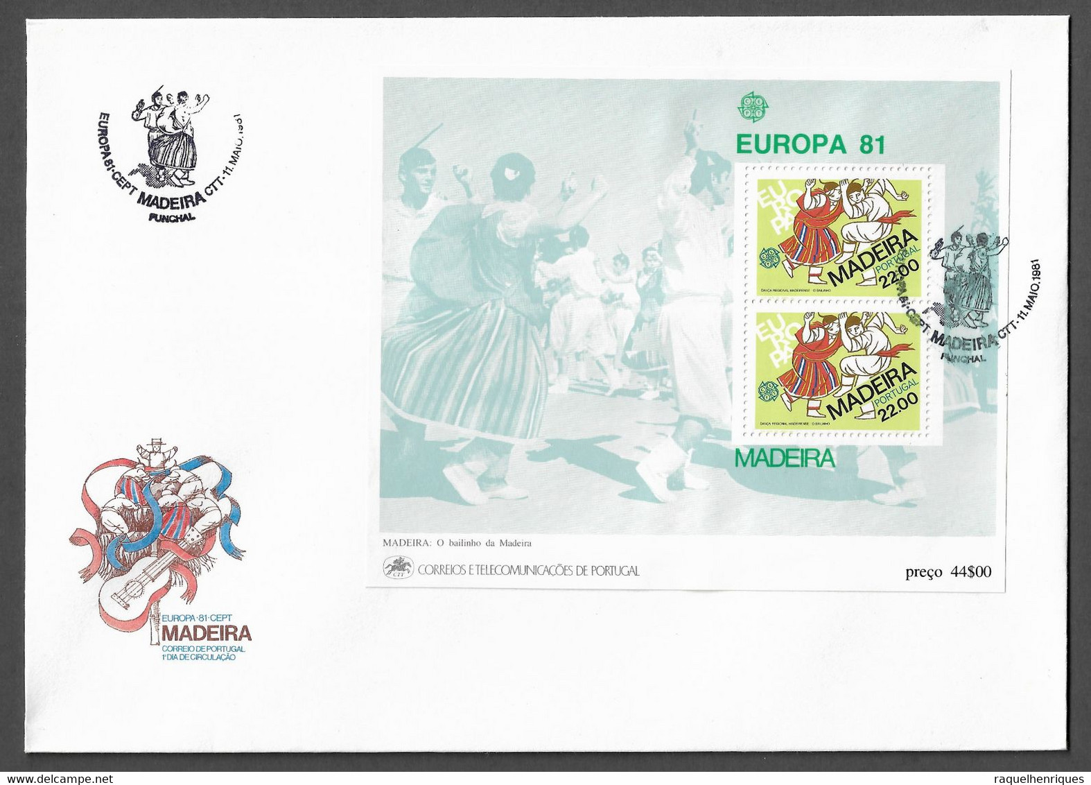 PORTUGAL FDCB - 1981 EUROPA Stamps - MADEIRA - CARIMBO FUNCHAL (FDCB#37) - FDC