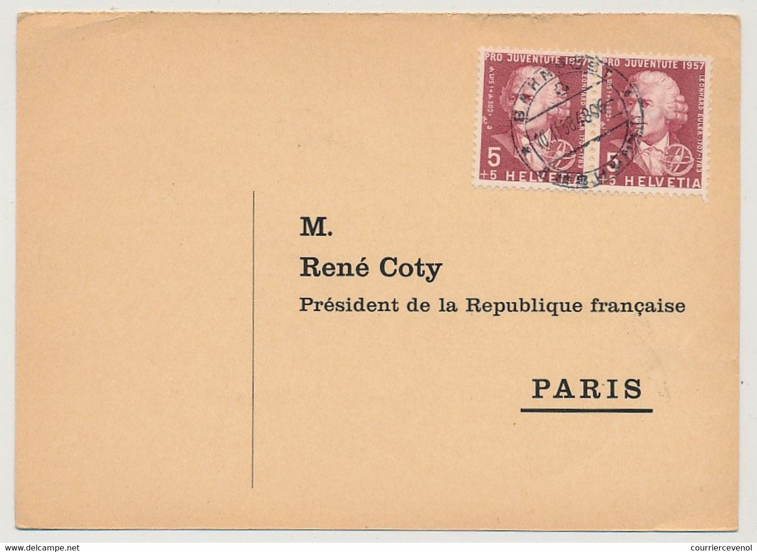 SUISSE / FRANCE - Carte Pétition Pour La Révision De Procès De Djamila Bouhired, Adressée Au Président Coty  1958 - Covers & Documents