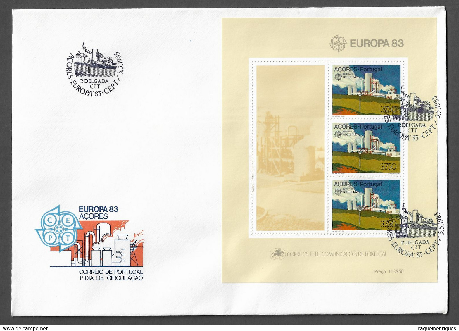 PORTUGAL FDCB - 1983 EUROPA Stamps -AZORES - CARIMBO PONTA DELGADA (FDCB#56) - FDC