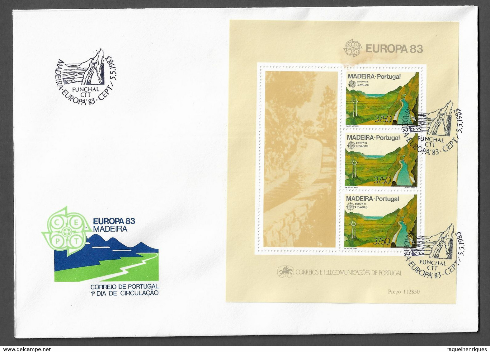 PORTUGAL FDCB - 1983 EUROPA Stamps - MADEIRA - CARIMBO FUNCHAL (FDCB#57) - FDC