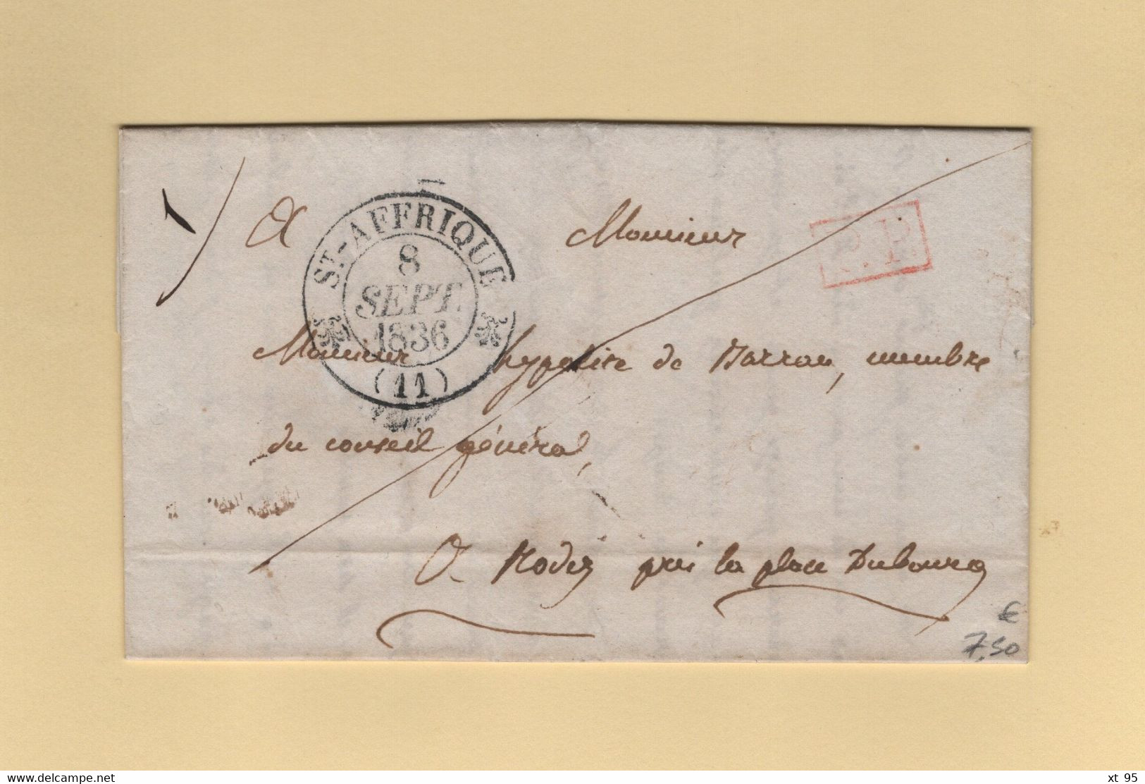 St Affrique - 11 - Aveyron - 8 Septembre 1836 - PP Port Paye - 1801-1848: Precursors XIX