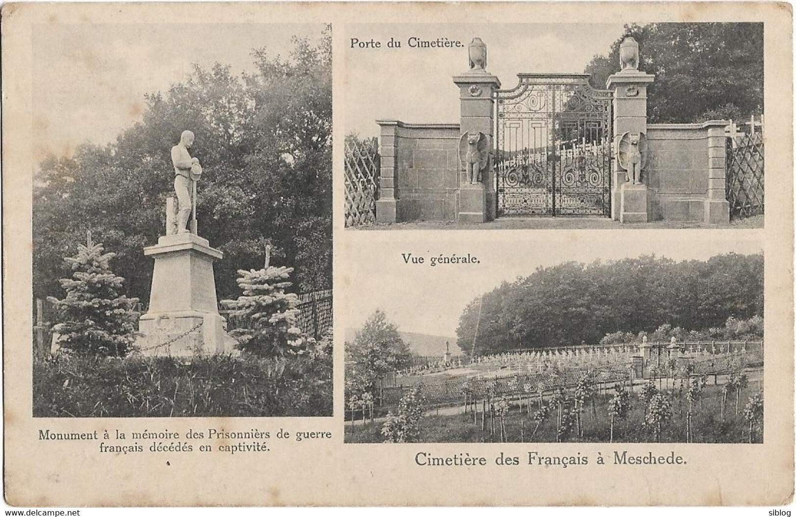 CPA - MESCHEDE - Multivues (cimetière Des Français, Vue Générale, Porte Du Cimetière, Monument Aux Morts - Meschede