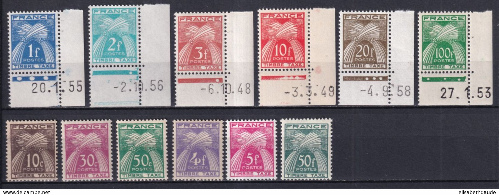 1946/55 - TAXE - YVERT N° 78/89 ** MNH - COTE = 140 EUR. - 1859-1959 Nuevos