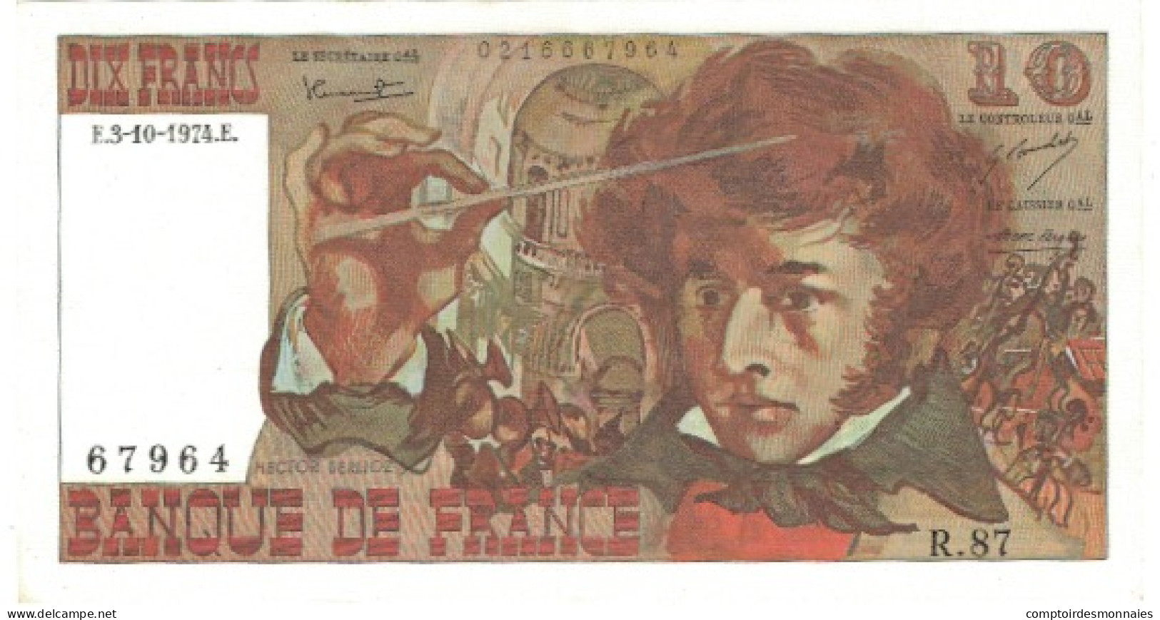 France, 10 Francs, Berlioz, 1974, 67964 R.87, NEUF, Fayette:63.7, KM:150a - 10 F 1972-1978 ''Berlioz''