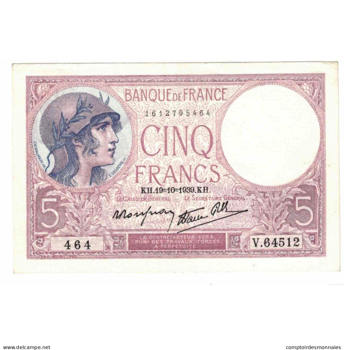 France, 25 Francs, Violet, 1939, V.64512, SUP, Fayette:4.12, KM:A83a - 5 F 1917-1940 ''Violet''