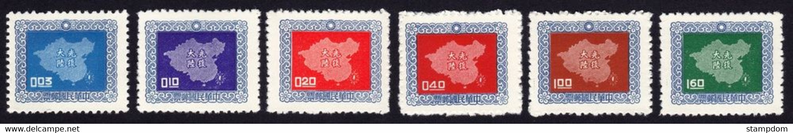 CHINA ROC 1957 Map Of China Sc#1177-1182 MNH @S4643 - Neufs
