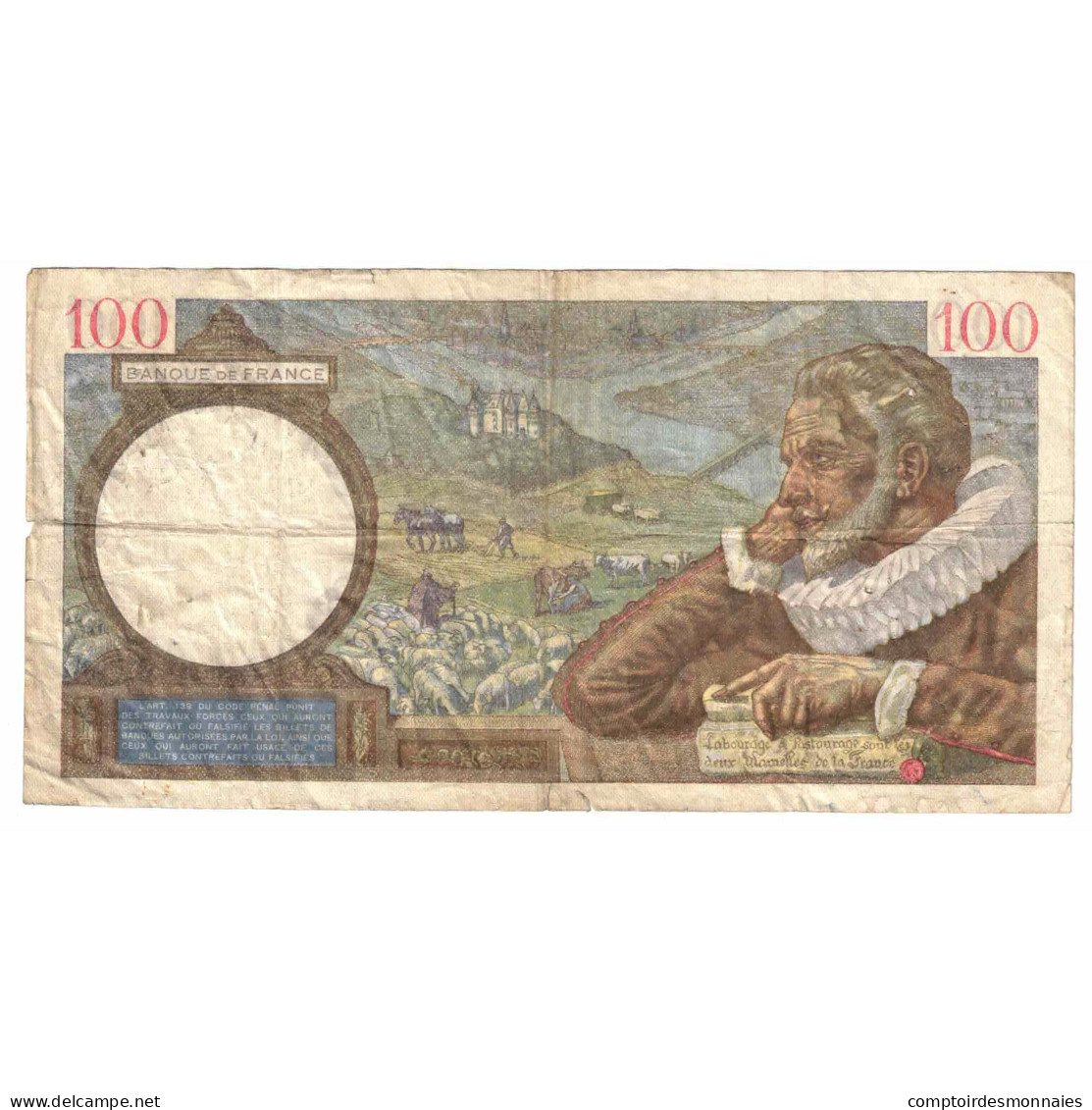 France, 100 Francs, Sully, 1941, K.22102, B, Fayette:26.53, KM:94 - 100 F 1939-1942 ''Sully''