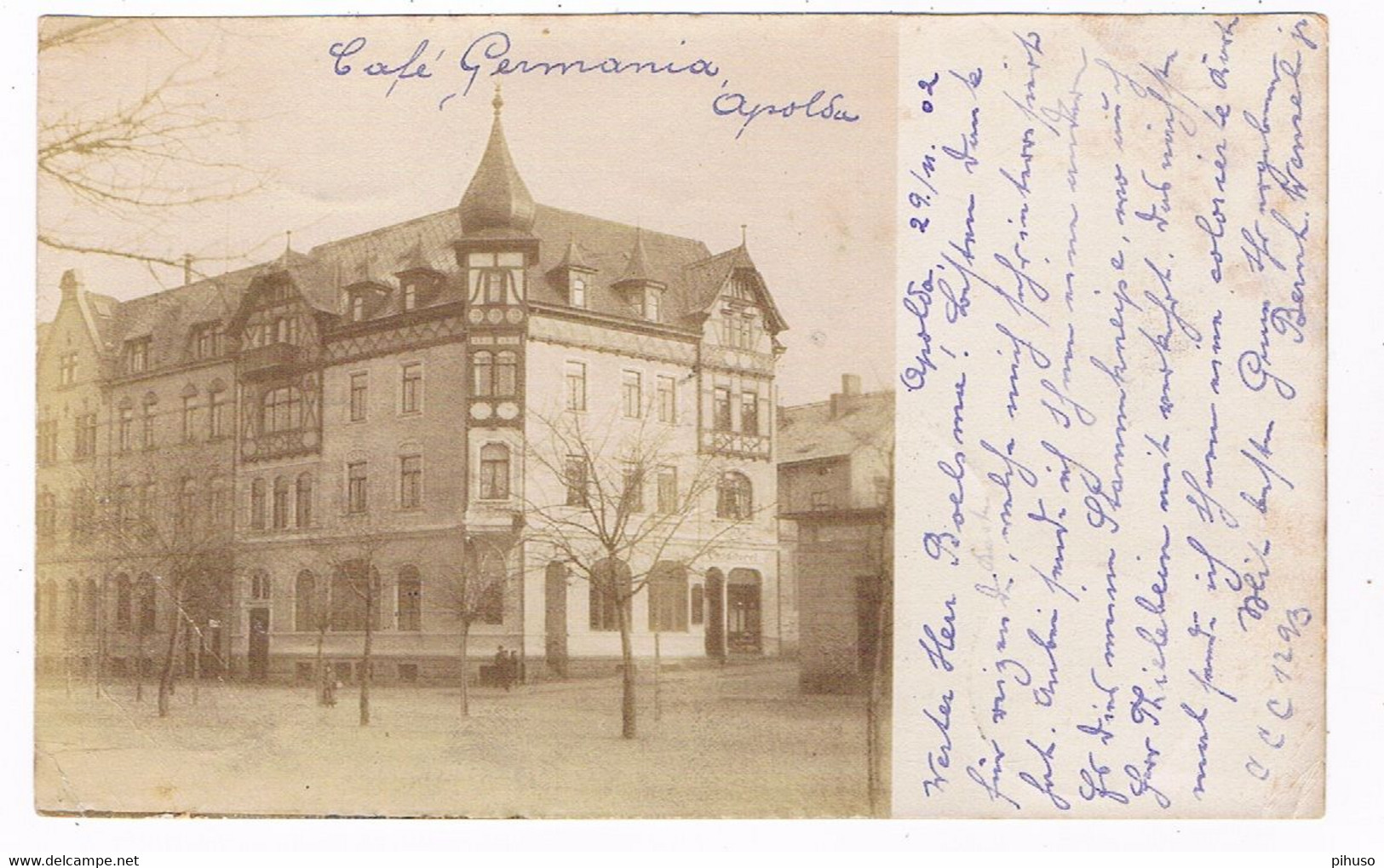 D-14000   APOLDA : Cafe Germania ( RPPC ) - Apolda