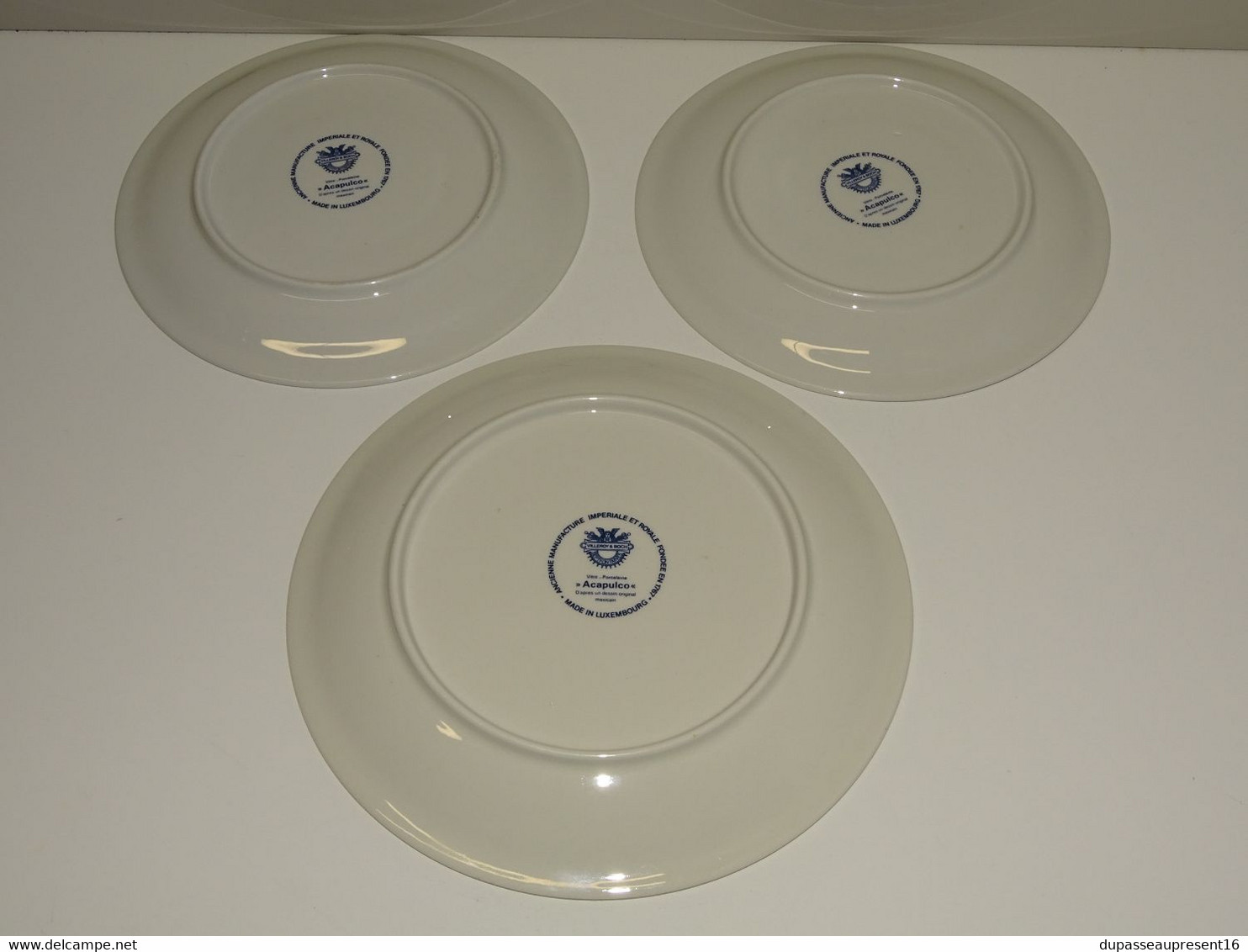 * 3 ASSIETTES SOUCOUPES VILLEROY & BOCH modèle VINTAGE ACAPULCO déco TABLE  E