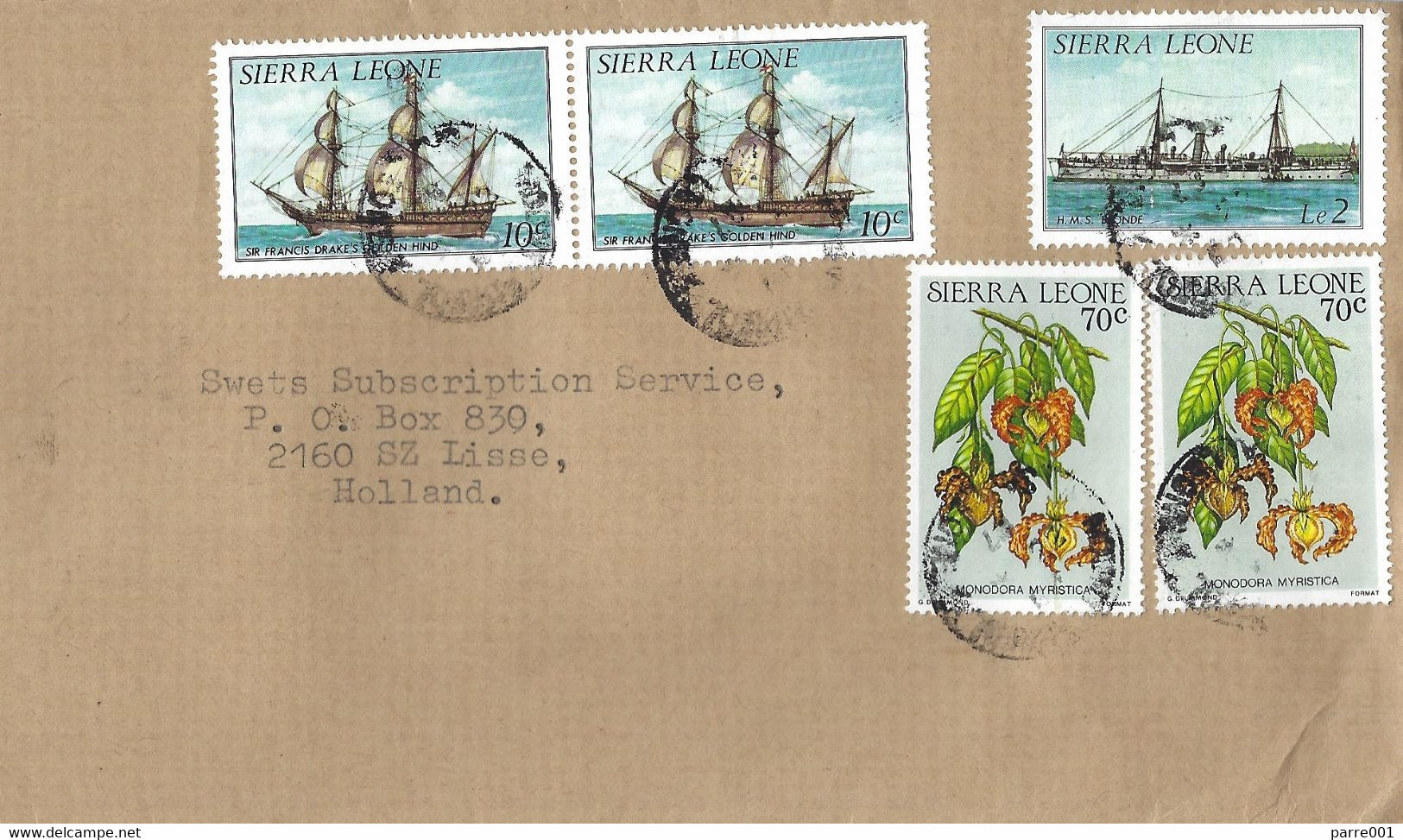 Sierra Leone 1987 Freetown Calabash Nutmeg Monodora Myristica Medicinal Francis Drake HMS Blonde Le2 Cover - Geneeskrachtige Planten