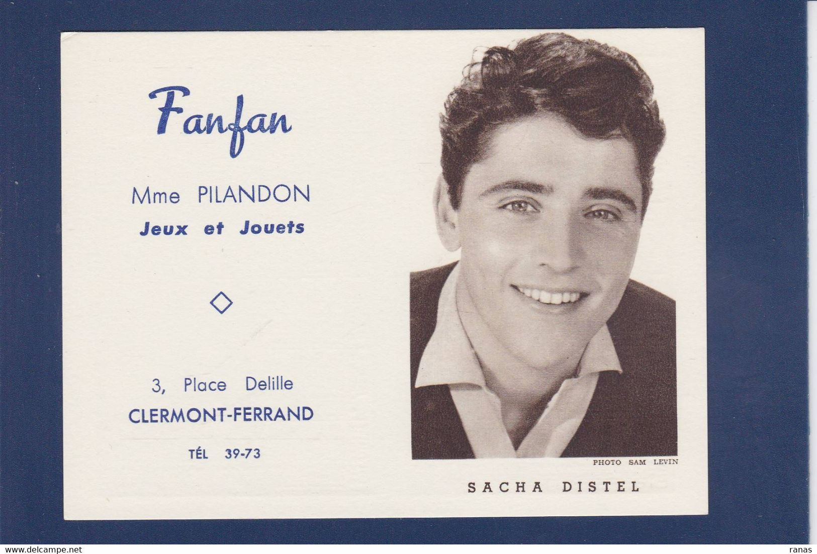 Calendrier 1961 Cinéma Clermond Ferrand Non Plié Sacha Distel - Tamaño Pequeño : 1961-70