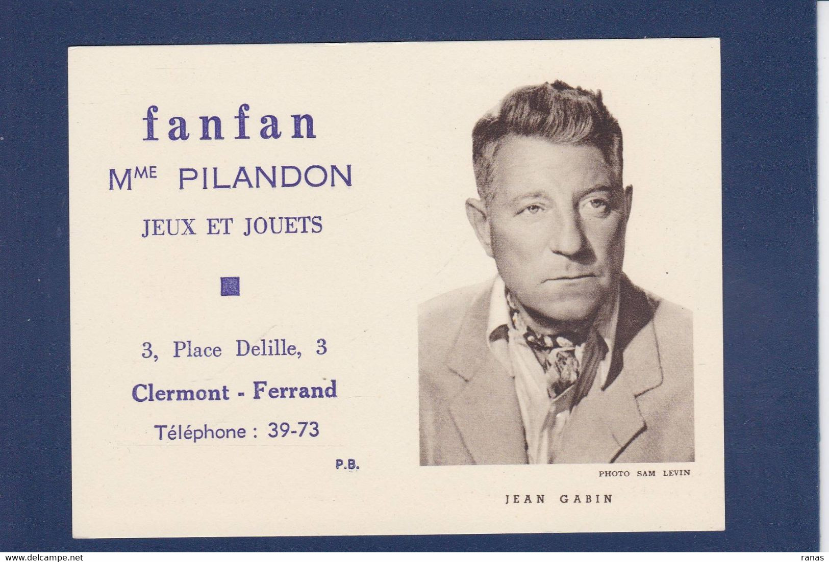 Calendrier 1960 Cinéma Clermond Ferrand Non Plié Jean Gabin - Petit Format : 1941-60