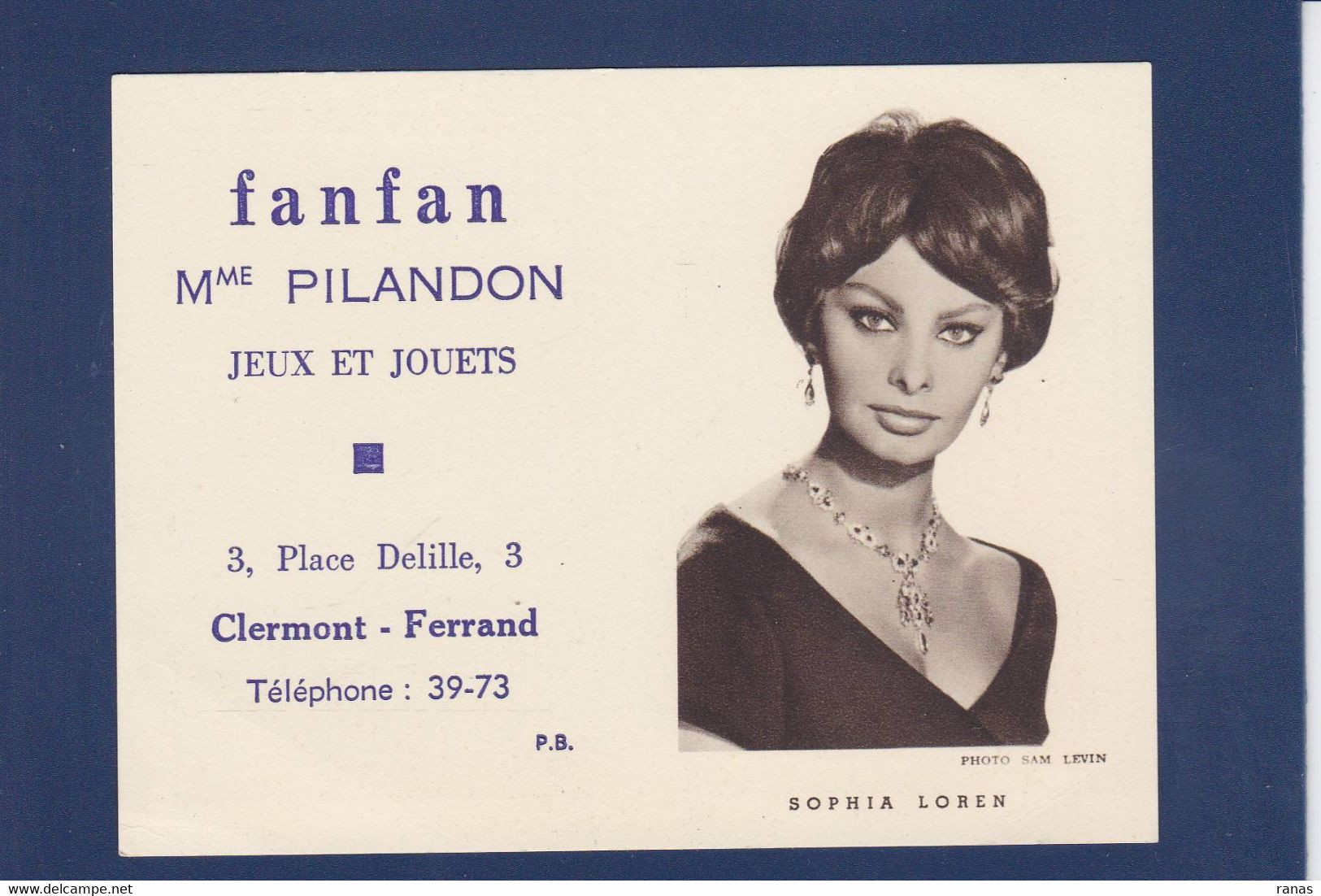 Calendrier 1960 Cinéma Clermond Ferrand Non Plié Sophia Loren - Petit Format : 1941-60