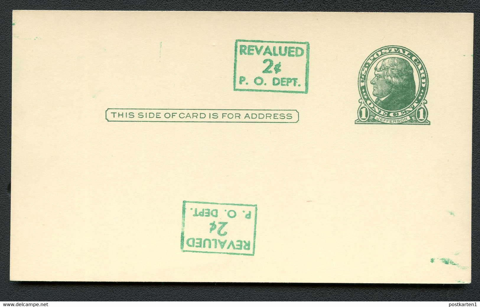 UX39 S56-1g Postal Card ADD. SURCHARGE INVERTED LOWER LEFT Mint Xf 1952 Cat. $18.00 - 1941-60