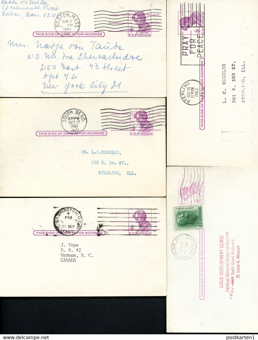 UX48 UPSS S66A+C 5 Postal Cards Used 1963-68 - 1961-80