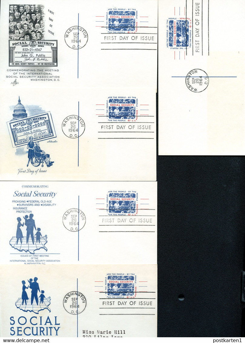 UX51 UPSS S69a 5 Diff. Postal Cards FDC 1964 - 1961-80