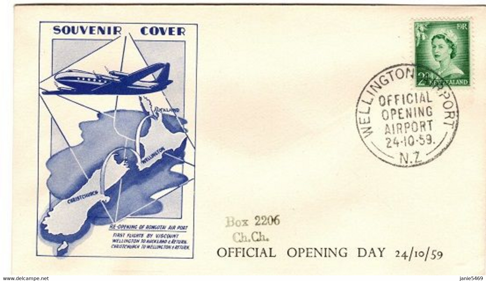 New Zealand 1959 Official Opening Wellington Airport,souvenir Cover - Covers & Documents