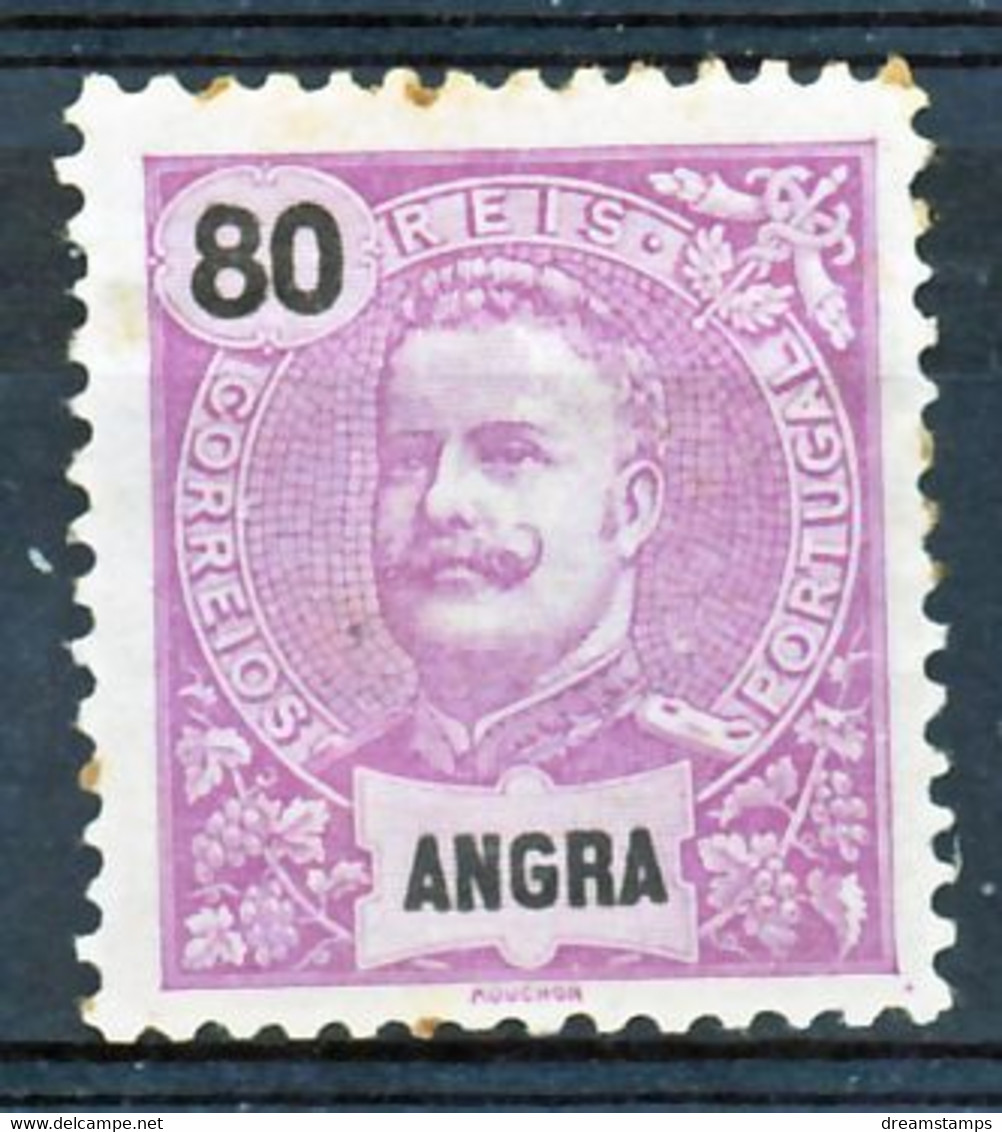 !										■■■■■ds■■ Angra 1897 AF#21 * King Carlos Mouchon 80 Réis (x0064) - Angra