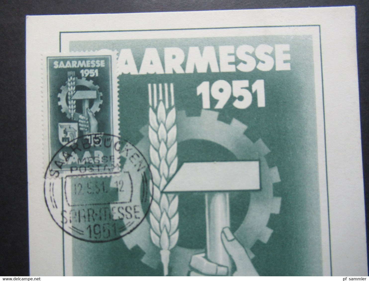 Saarland 12.5.1951 Saarmesse Sonder PK / Maximumkarte / FDC Sonderstempel Saar - Messe / Maximal Karte - Cartas & Documentos