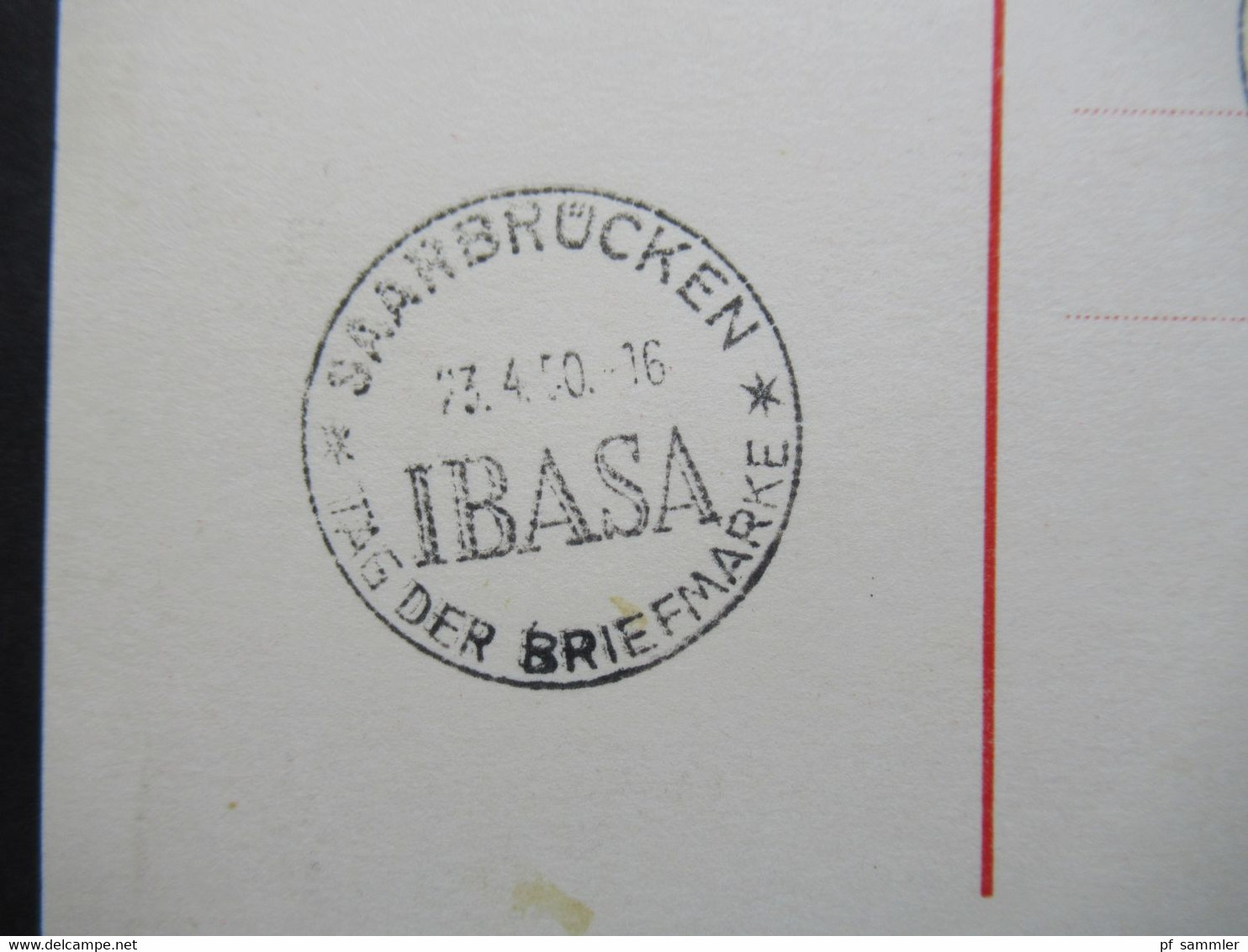 Saarland 1950 IBASA Maximumkarte / Sonderstempel / FDC Nr. 291 Katalogwert 350€ Tag Der Briefmarke - Storia Postale