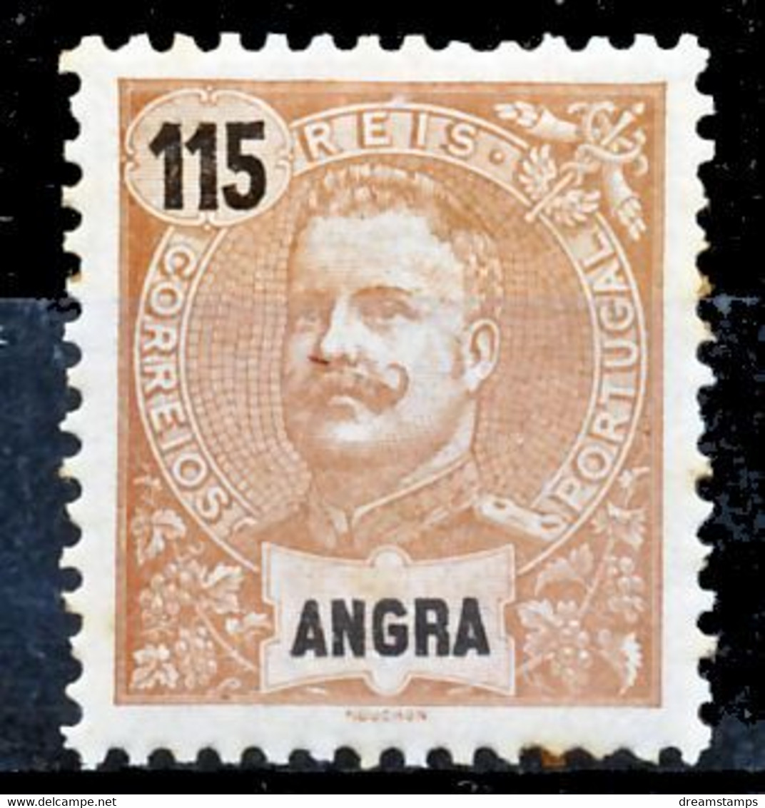 !										■■■■■ds■■ Angra 1898 AF#32 * King Carlos Mouchon New Colors 115 Réis (x0058) - Angra