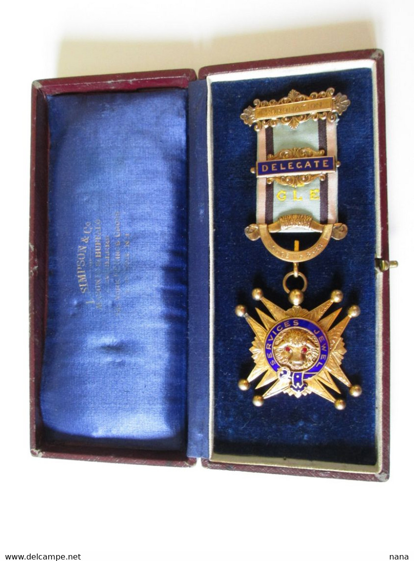 Rare! 925 Silver Medal Gold Plated Grand Masonic Lodge Of Scottish Rite In Wales Delegate To The 1955 Coronation - Royaux/De Noblesse