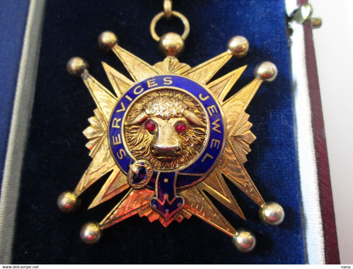 Rare! 925 Silver Medal Gold Plated Grand Masonic Lodge Of Scottish Rite In Wales Delegate To The 1955 Coronation - Adel