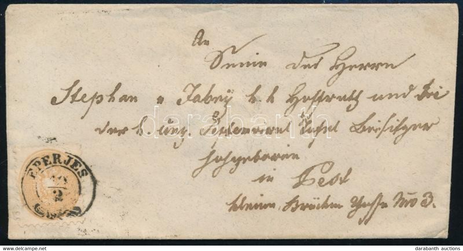 1865 15kr Levélen, "EPERJES" - "PEST / Früh" - Other & Unclassified