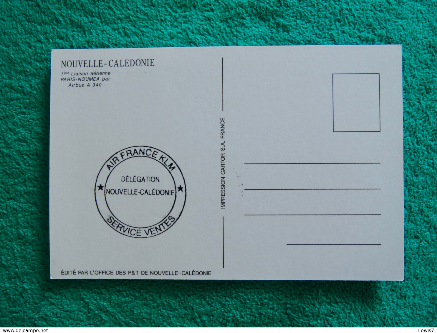 Carte Maximum : AIRBUS A 340 - AIR FRANCE Paris / Noumea - Stationery