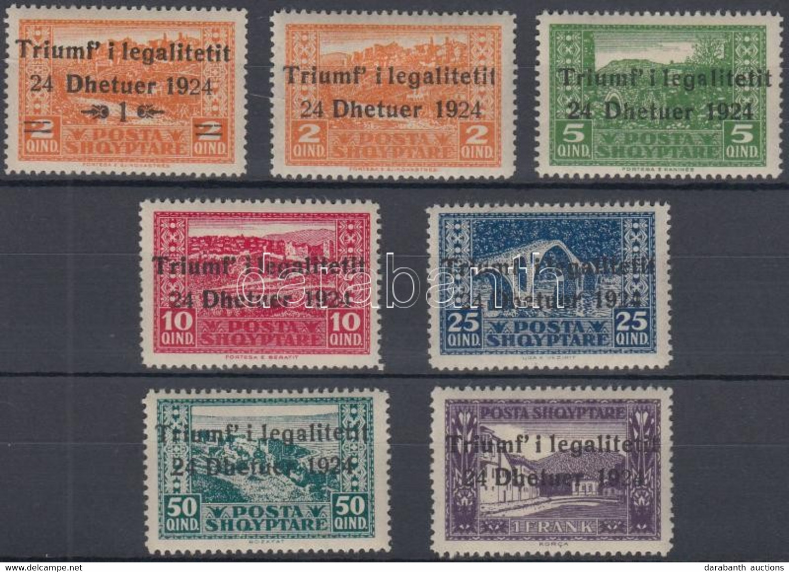 * 1925 Alkotmány Sor Felülnyomással Mi 104-110 - Other & Unclassified