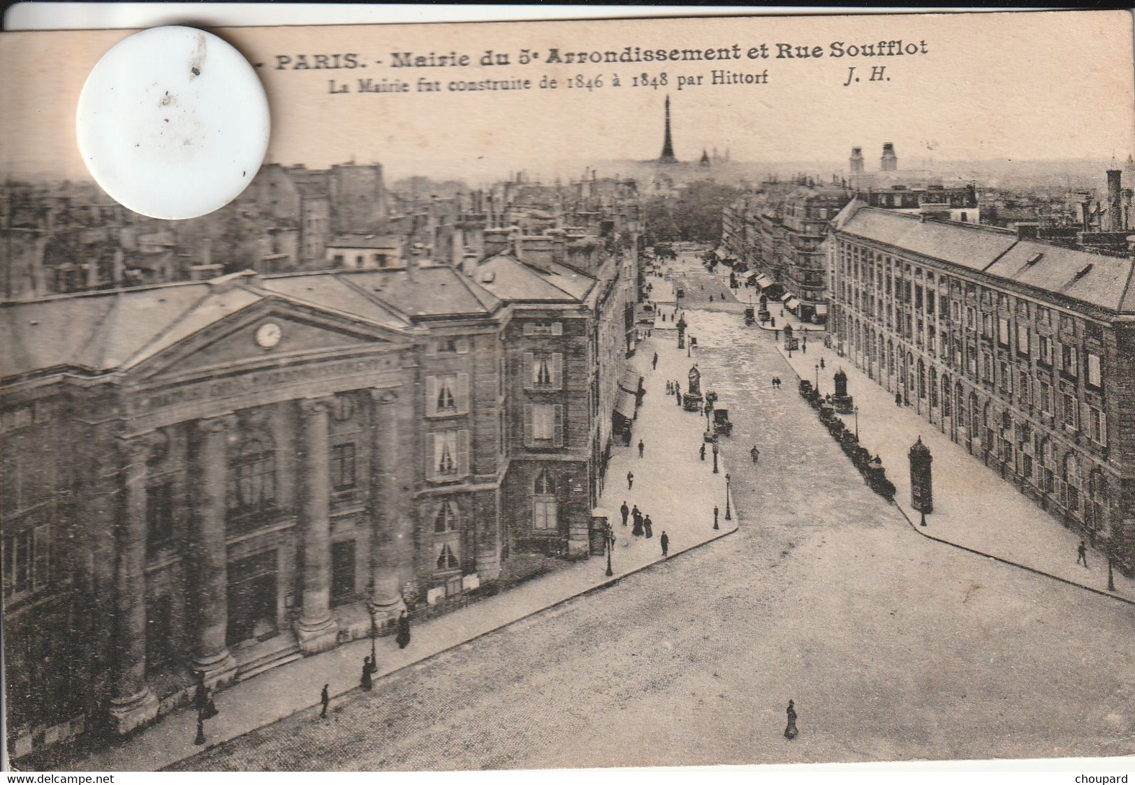 75 -Très Belle Carte Postale Ancienne De  PARIS   Mairie Du 5iem Et Rue Soufflot - Distrito: 05