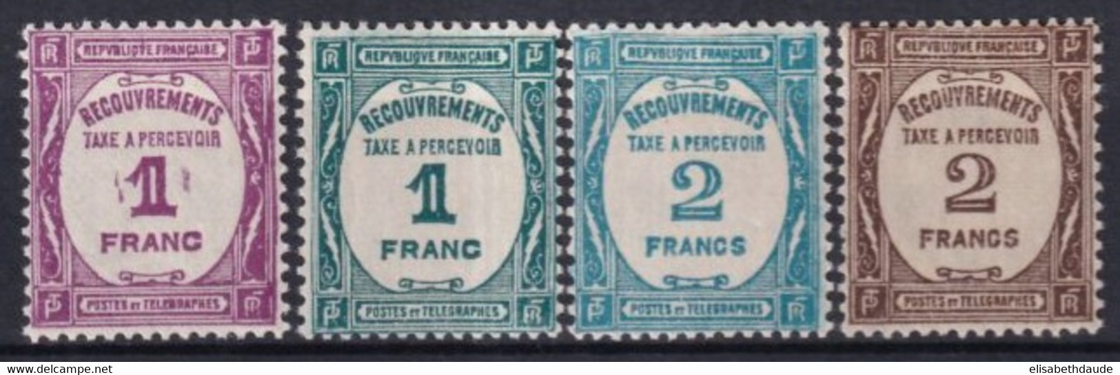 1927 - TAXE - YVERT N° 59/62 * MLH - COTE = 318 EUR. - 1859-1959 Nuevos