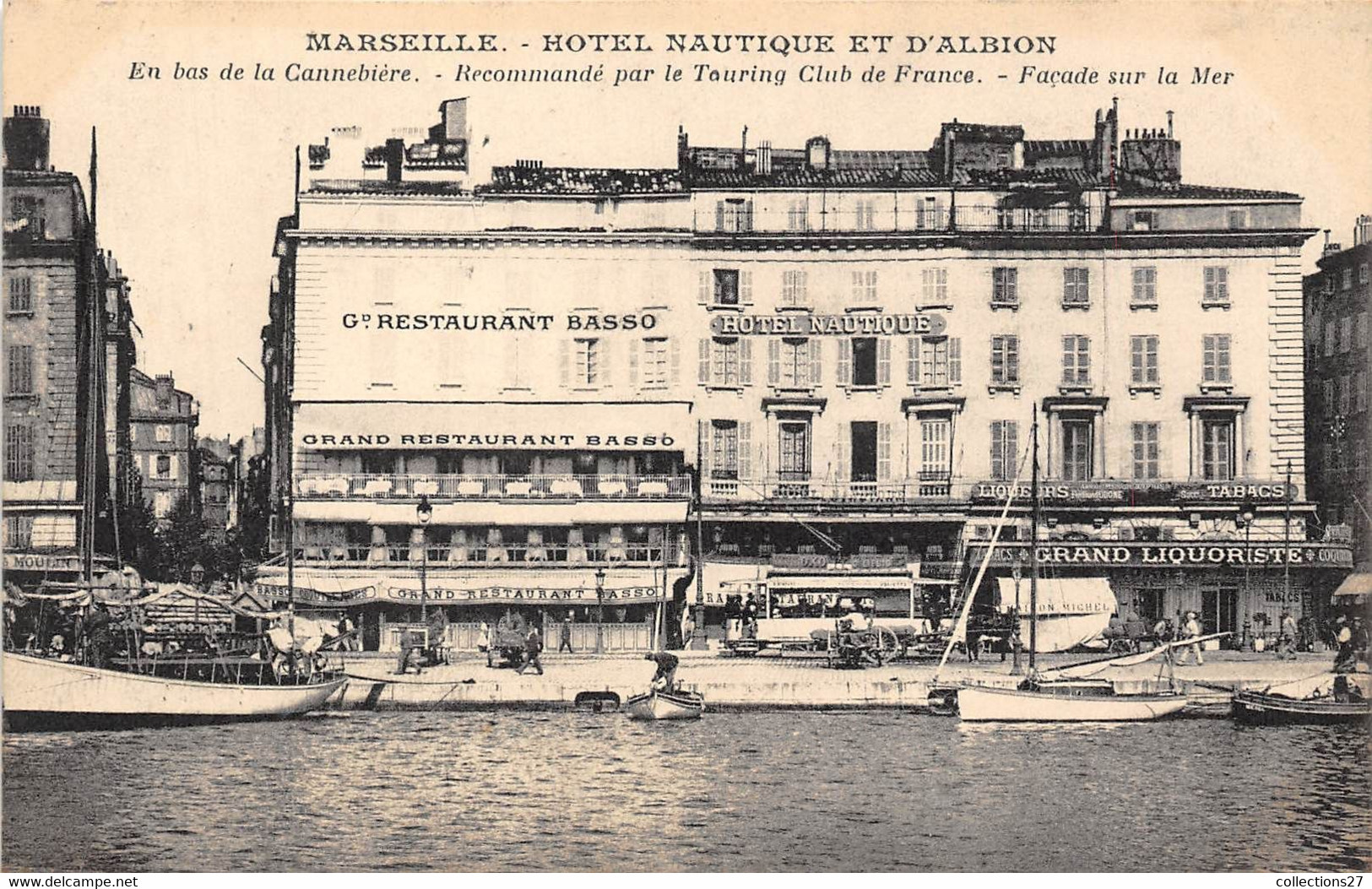 13-MARSEILLE-HÔTEL NAUTIQUE ET D'ALBION- EN BAS DE LA CANNNEBIERE- RECOMMANDE PAR LE  TOURING CLUB DE FRANCE - Canebière, Centro