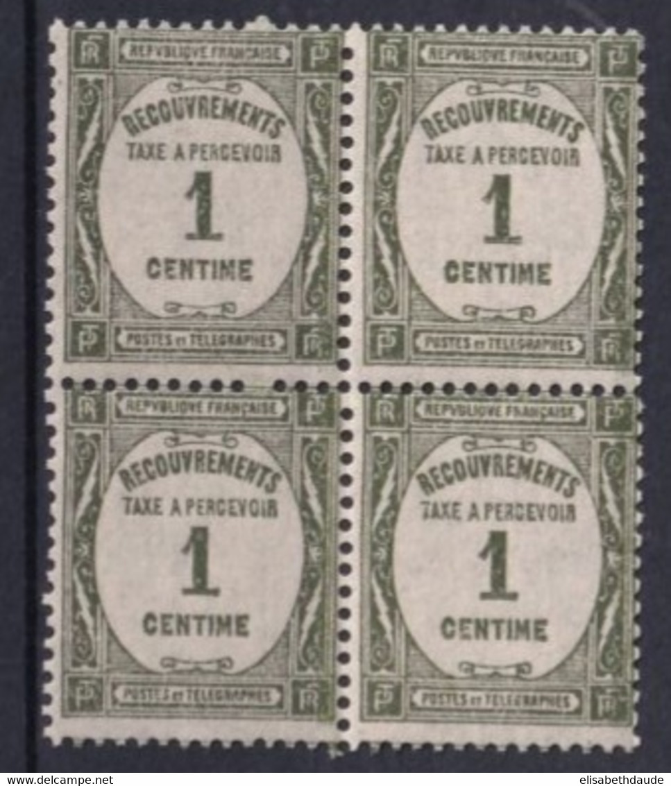 1927 - TAXE - YVERT N° 55 BLOC De 4 ! ** MNH - - 1859-1959 Mint/hinged