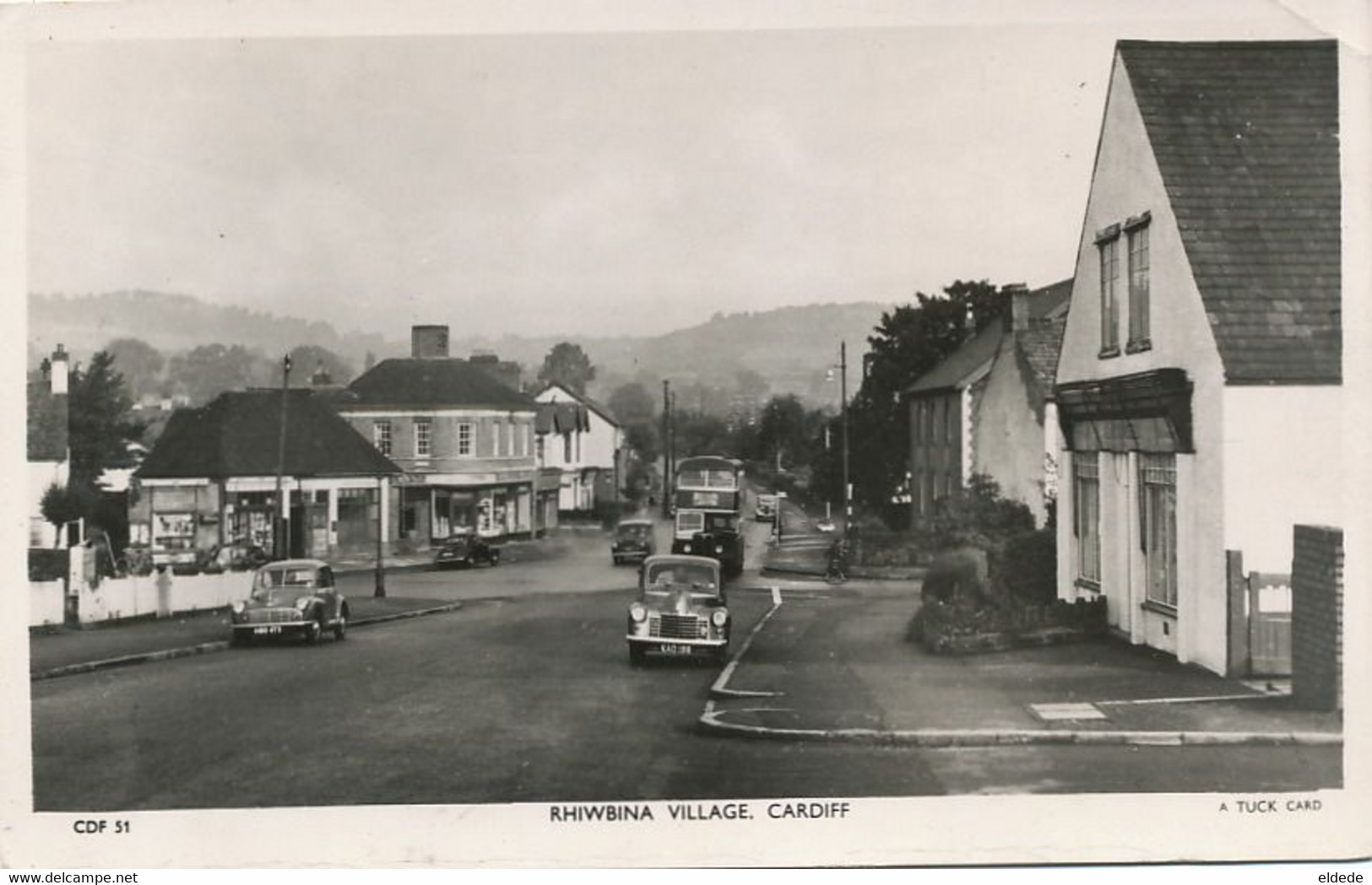 Cardiff Rhiwbina  Raphael Tuck Real Photo Cars Bus - Glamorgan