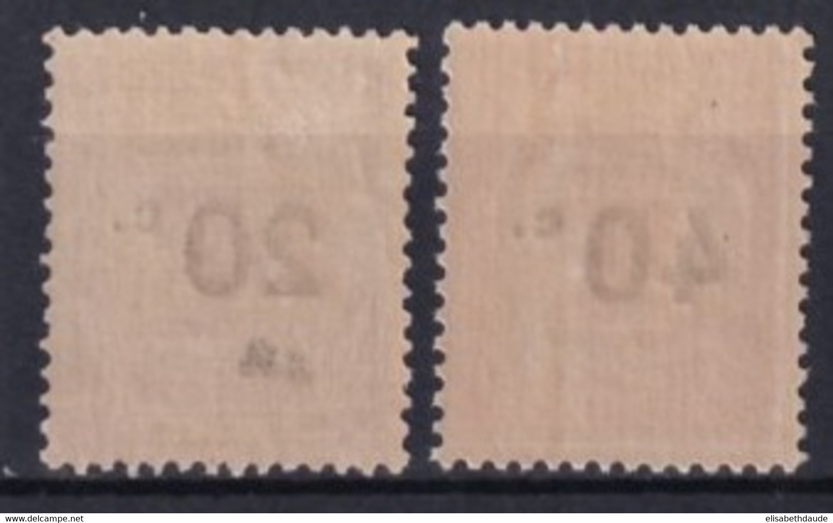 1917 - TAXE - SERIE YVERT N° 49/50 * MLH - COTE = 52 EUR - 1859-1959 Nuovi