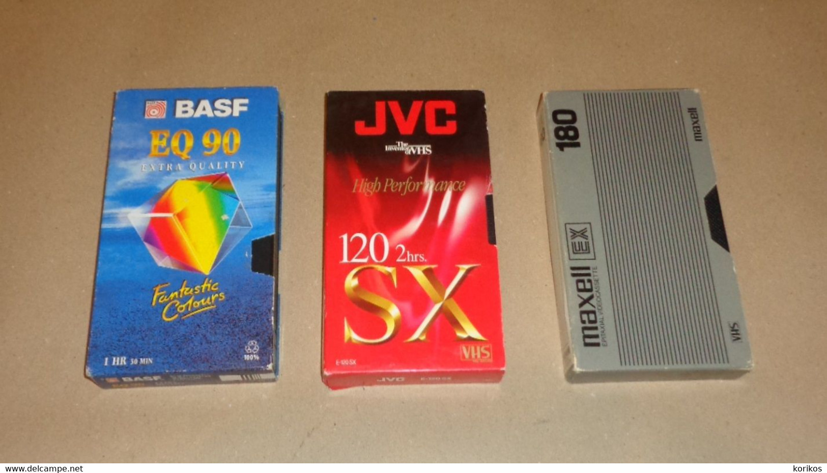 VHS EX180 SX120 EQ90 VIDEO TAPES CASSETTES REWRITABLE - PAL SECAM - LOT OF THREE (3) - USED - Autres & Non Classés