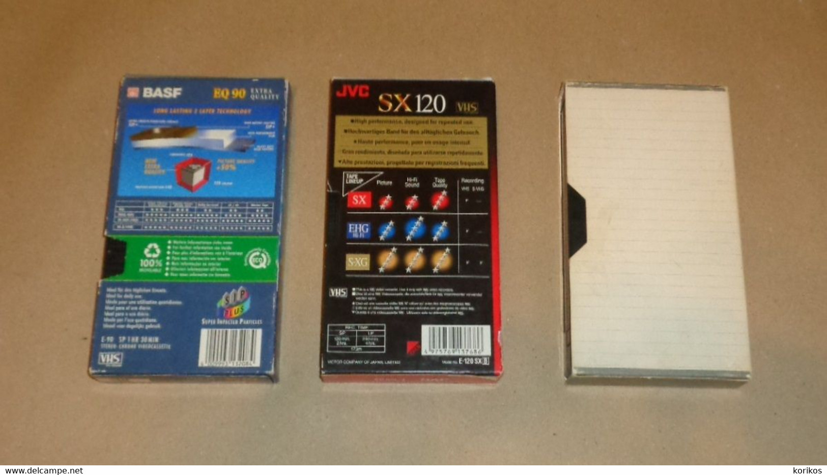 VHS EX180 SX120 EQ90 VIDEO TAPES CASSETTES REWRITABLE - PAL SECAM - LOT OF THREE (3) - USED - Autres & Non Classés