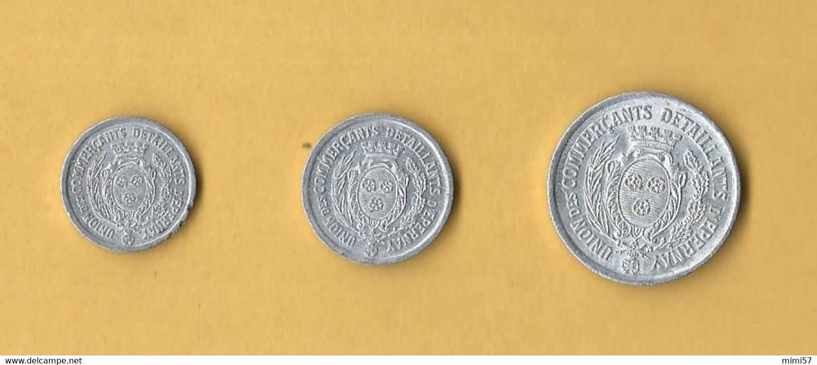 3 Monnaies 5, 10 Et 25 Cts D' EPERNAY 1922 - Monétaires / De Nécessité