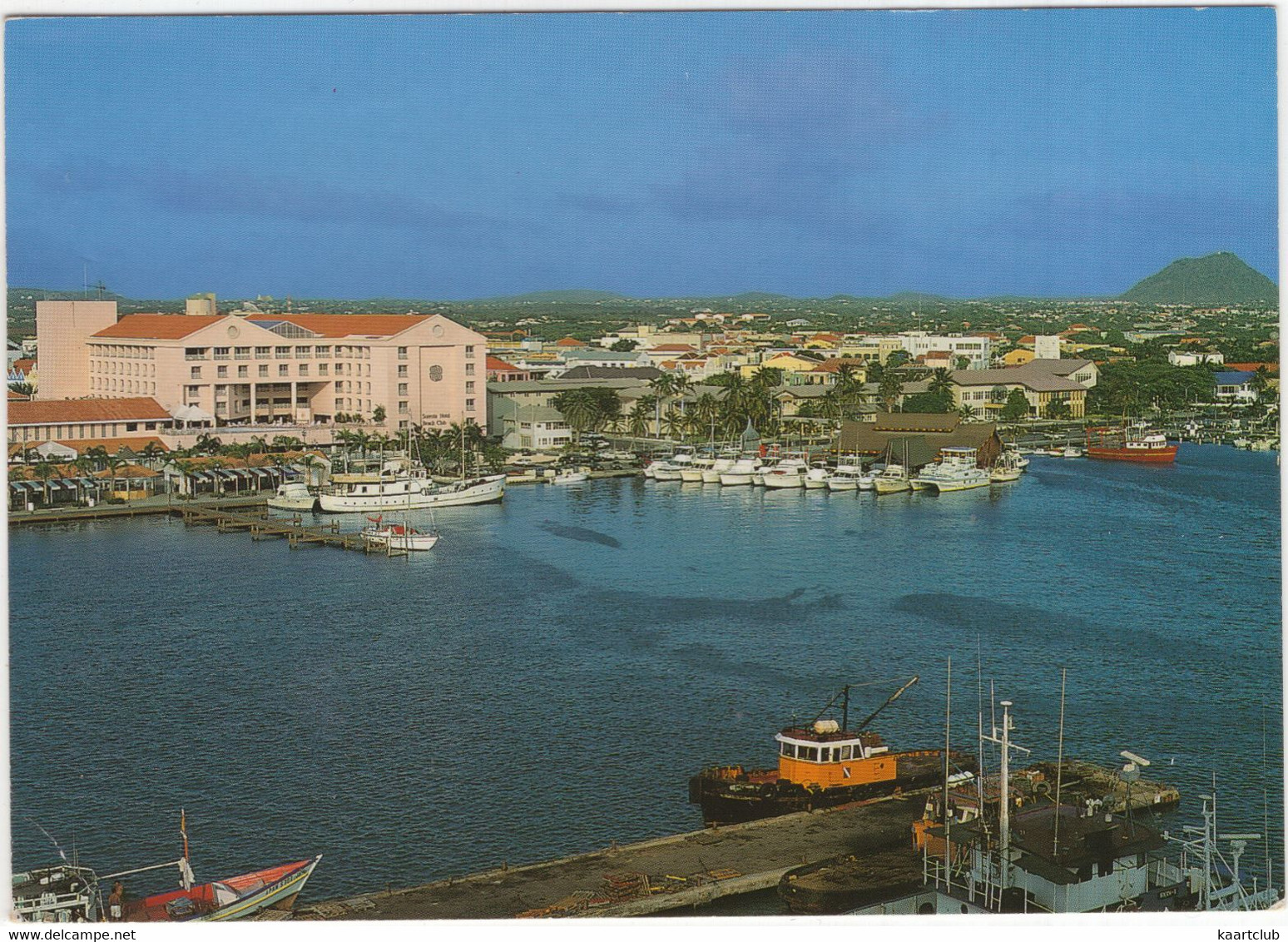 Aruba - Oranjestad At The Harbour Sight With The 'Sonesta' Hotel And The 'Ball' Restaurant - Boats/Ships - Aruba