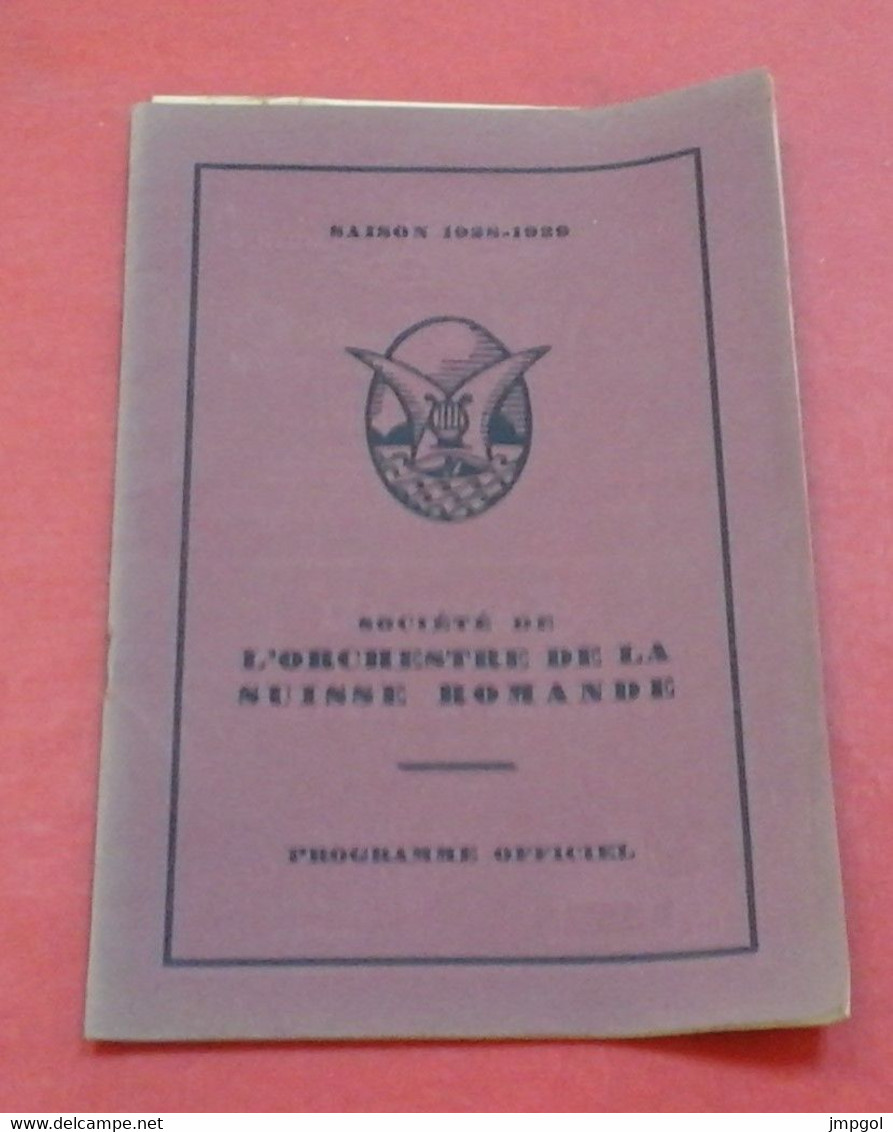 Concert Symphonique Genève Salle De La Réformation Décembre 1928 Le Roi David Arthur Honegger Maria Luscher Caro Faller - Programmi